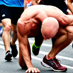 **Image Prompt:** A runner grimacing in pain, clutching their calf muscle during a marathon. Focus on the runner's expression of discomfort and the visible muscle cramp. In the background, blurred figures of other runners and spectators. This image should evoke the feeling of sudden, intense muscle pain during physical activity, relevant to the section discussing distinguishing between cramps and fatigue.